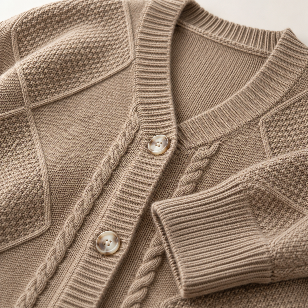 Unisex Frances Cable Button Cardigan Knit