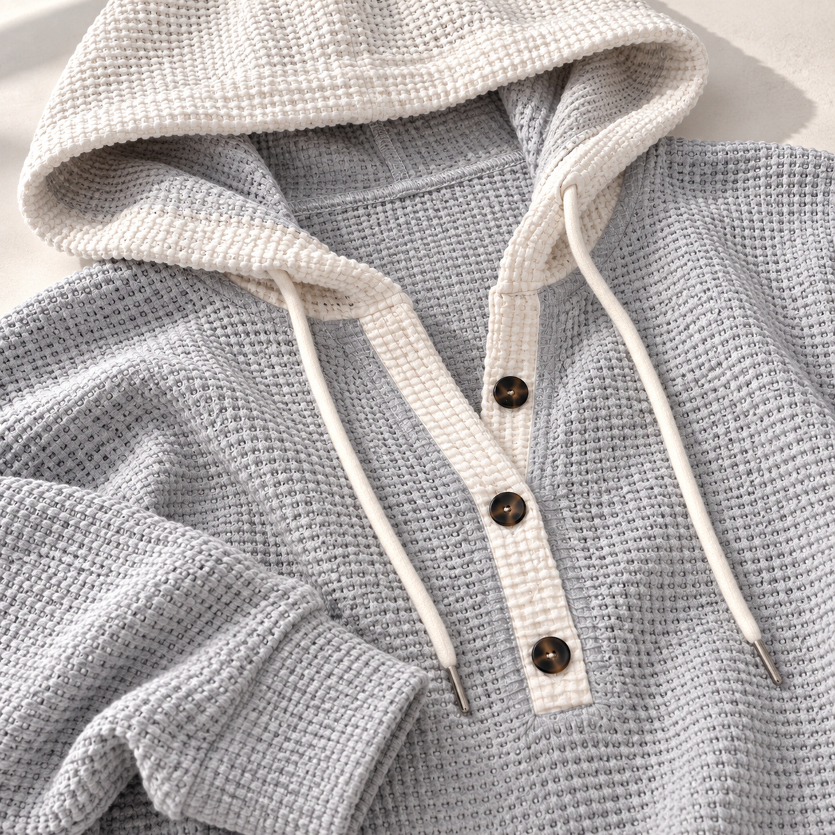 Unisex Jesse Bell Waffle Henley Knit