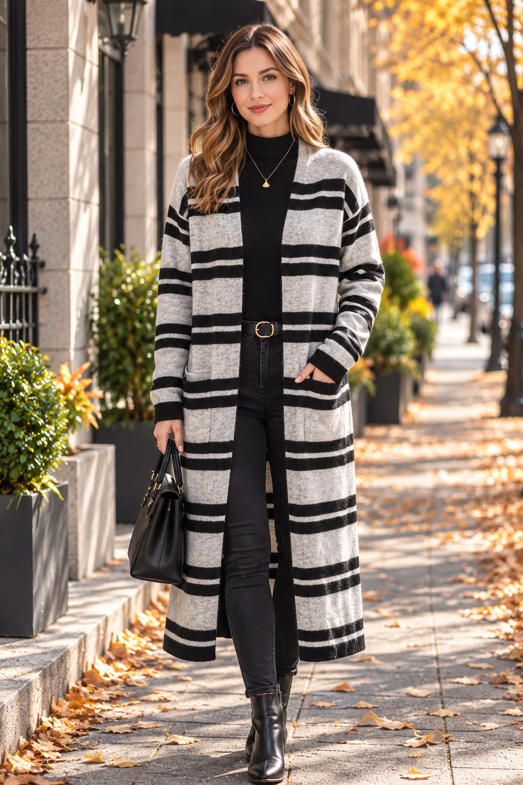 Women's Everyday Striped Cardigan