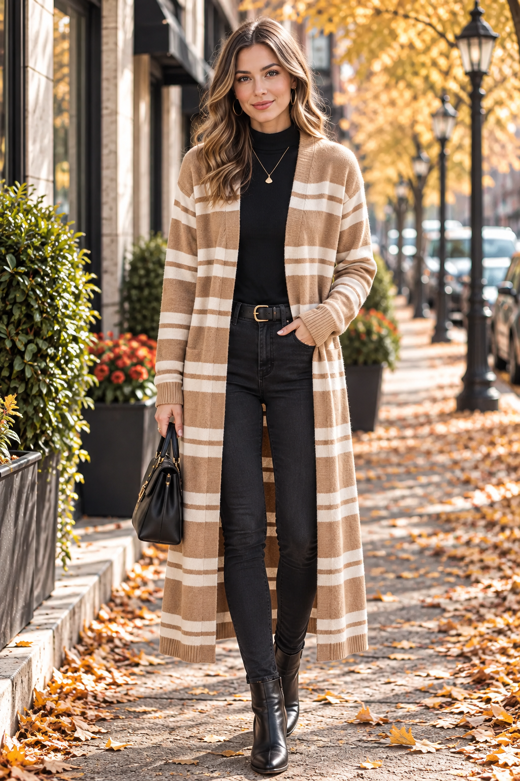 Women's Everyday Striped Cardigan