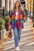 Women's Oversized Plaid Parka With Side Pockets