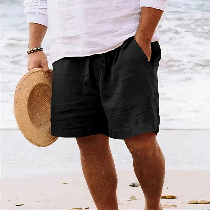 Haven Beck Luca Men's Linen Drawstring Casual Shorts Solid Color