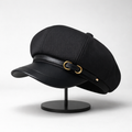 Women’s Faux Leather Newsboy Hat – Classic Parisian Style Cap