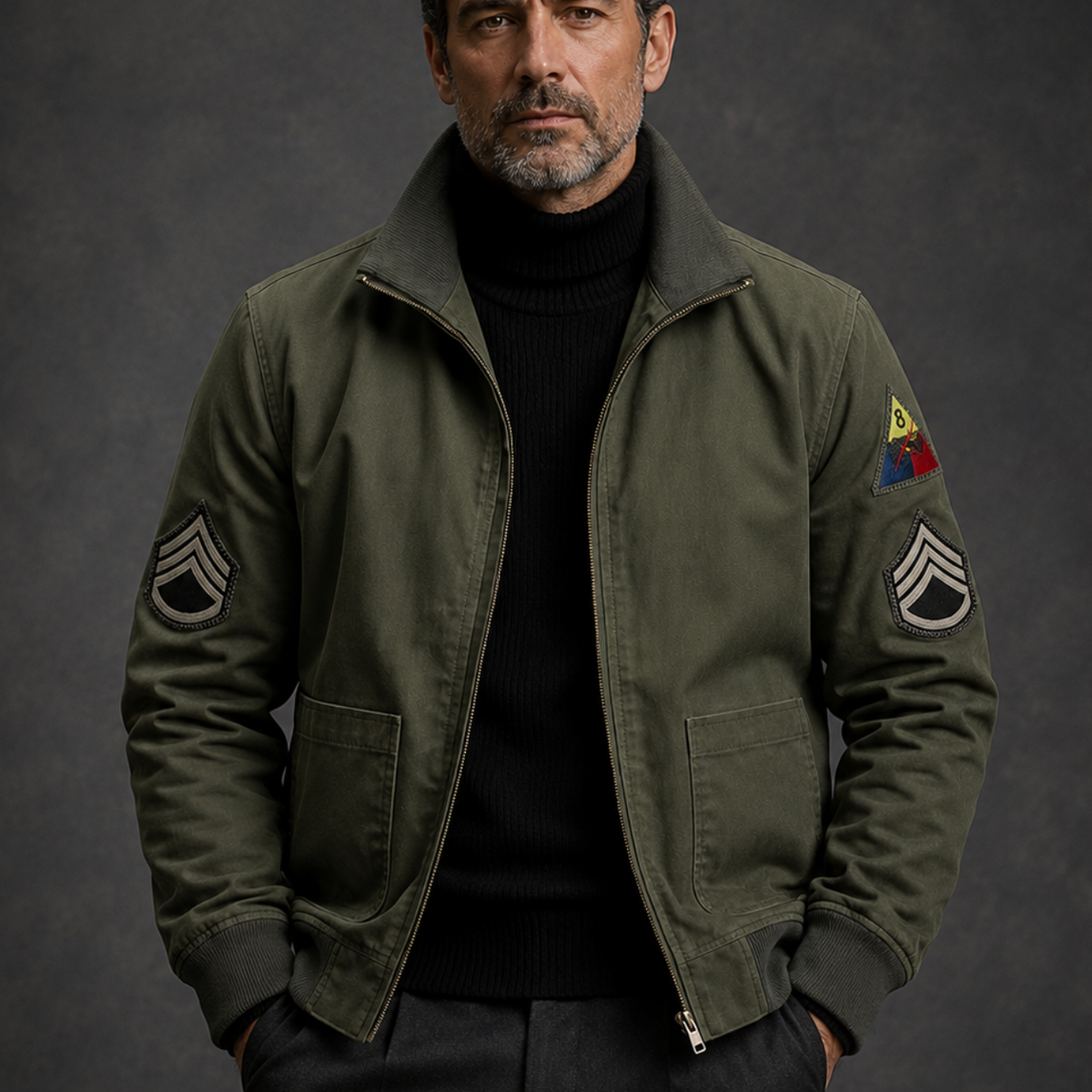 Haven Beck Men's Winslow Military Inspired Bomber Jacket