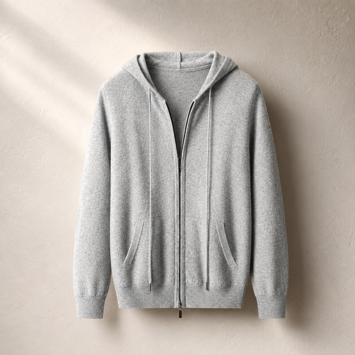 Men's Callum Cashmere Zip-Front Knit Hoodie