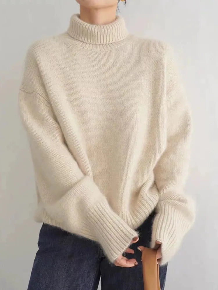 AZZURRA Renelora Women's Turtleneck Sweater Chunky Knit Long Sleeve