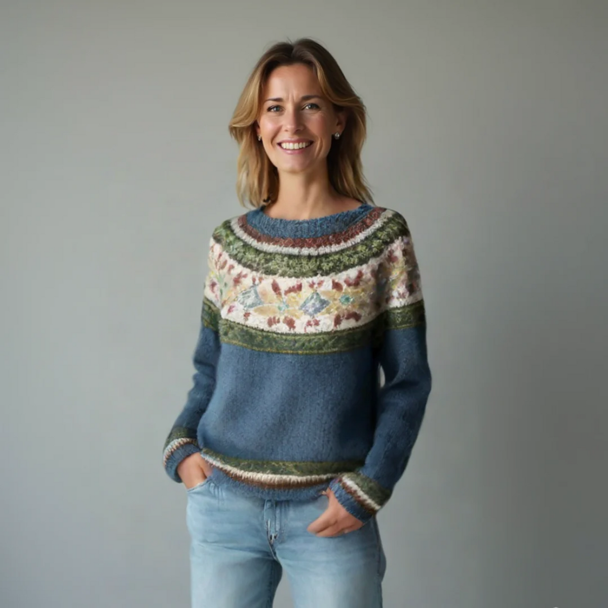 Women's Nordic Boat Neck Relaxed Sweater