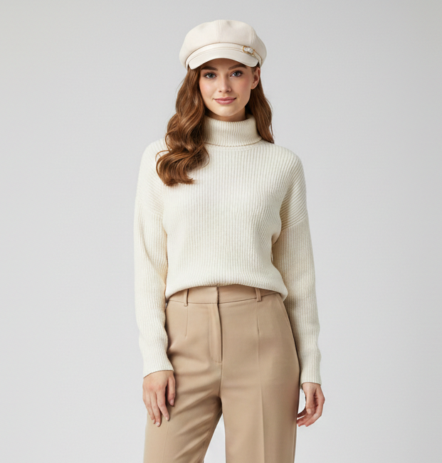 Women’s Faux Leather Fashion Cap – Parisian Style Beret