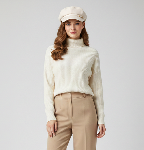 Women’s Faux Leather Fashion Cap – Parisian Style Beret