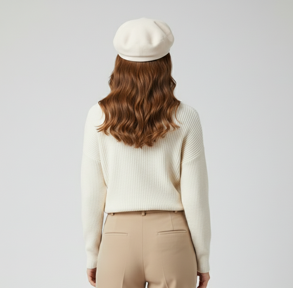 Women’s Faux Leather Fashion Cap – Parisian Style Beret