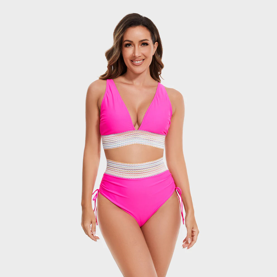 Jayzelliah Elegant High-Waisted Bikini Set with Tummy Control
