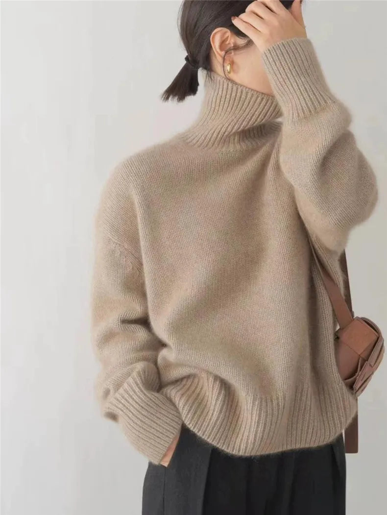 AZZURRA Renelora Women's Turtleneck Sweater Chunky Knit Long Sleeve