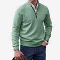 LumiNovi Men's Classic Quarter Zip Sweater