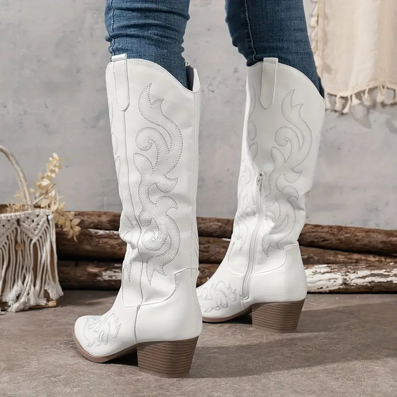 Women's Ginger Embroidered Knee-High Cowboy Boots
