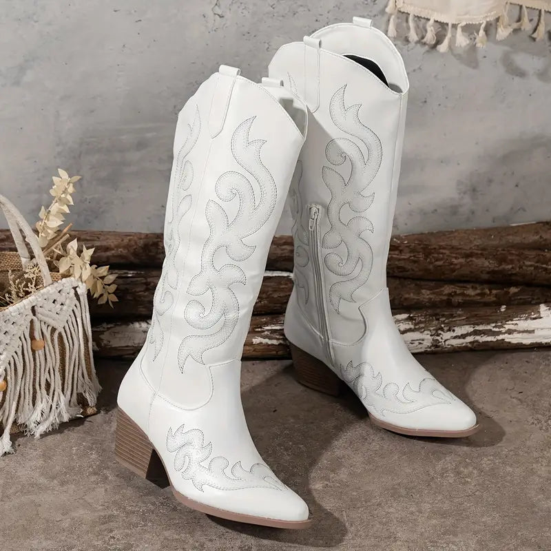 Women's Ginger Embroidered Knee-High Cowboy Boots
