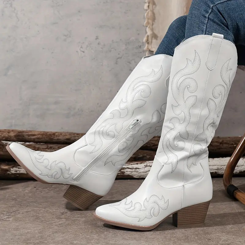 Women's Ginger Embroidered Knee-High Cowboy Boots