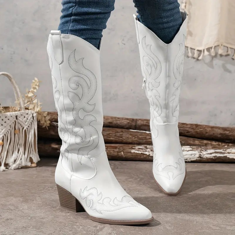 Women's Ginger Embroidered Knee-High Cowboy Boots