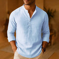 LumiNovi Men's Relaxed Fit Oversized Cotton Long Sleeve Shirt