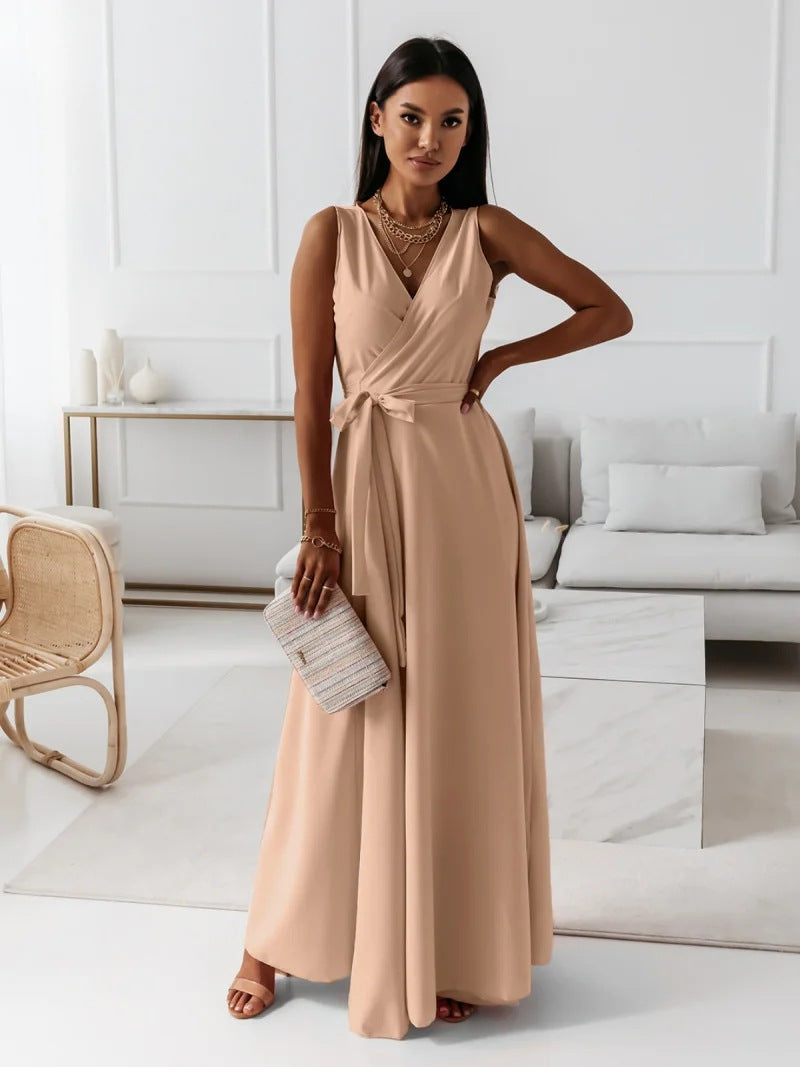 The Hills Nashville Hailey Women's Sleeveless Wrap Maxi Wedding Guest Dress