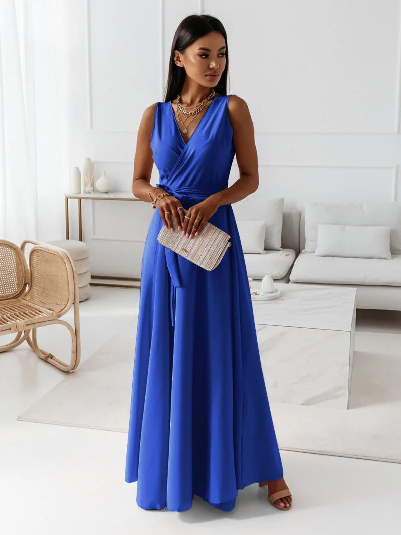 The Hills Nashville Hailey Women's Sleeveless Wrap Maxi Wedding Guest Dress