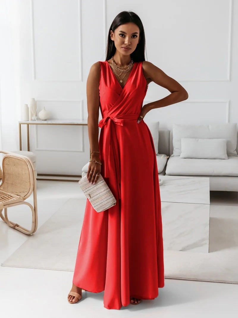 The Hills Nashville Hailey Women's Sleeveless Wrap Maxi Wedding Guest Dress