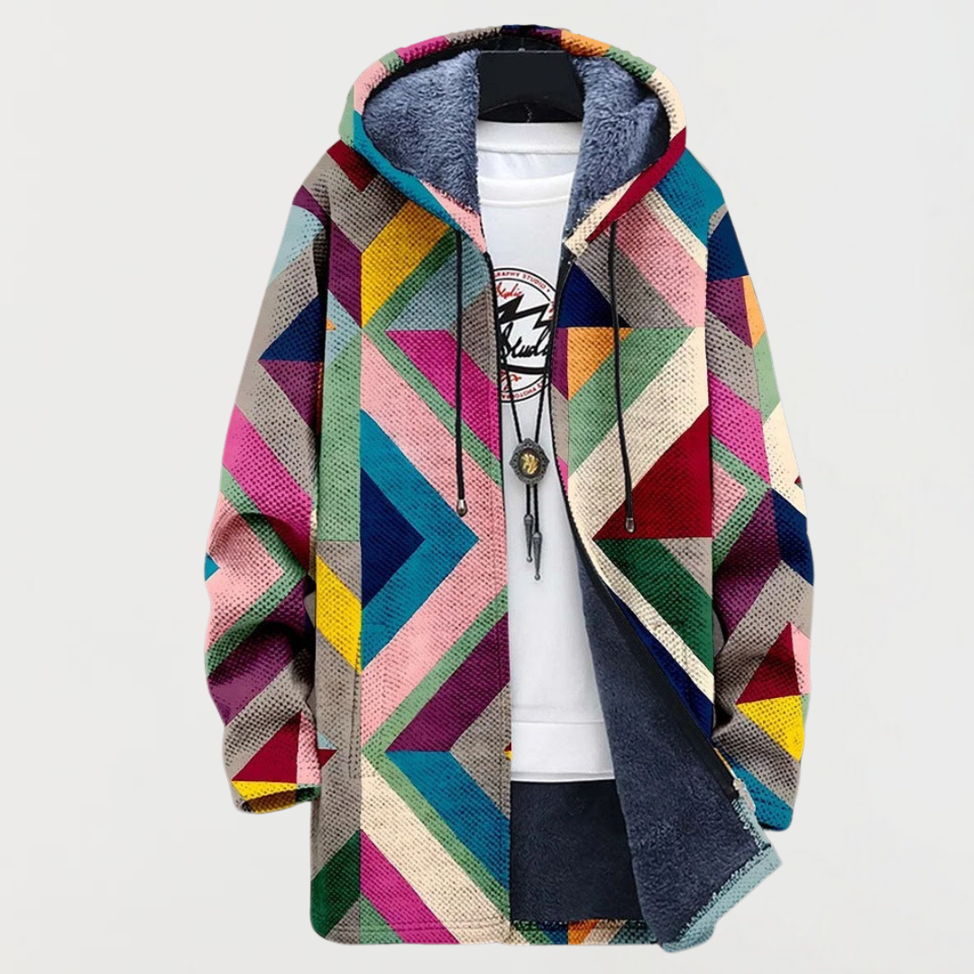 Women's Hadley Sherpa-Lined Geometric Print Hooded Jacket