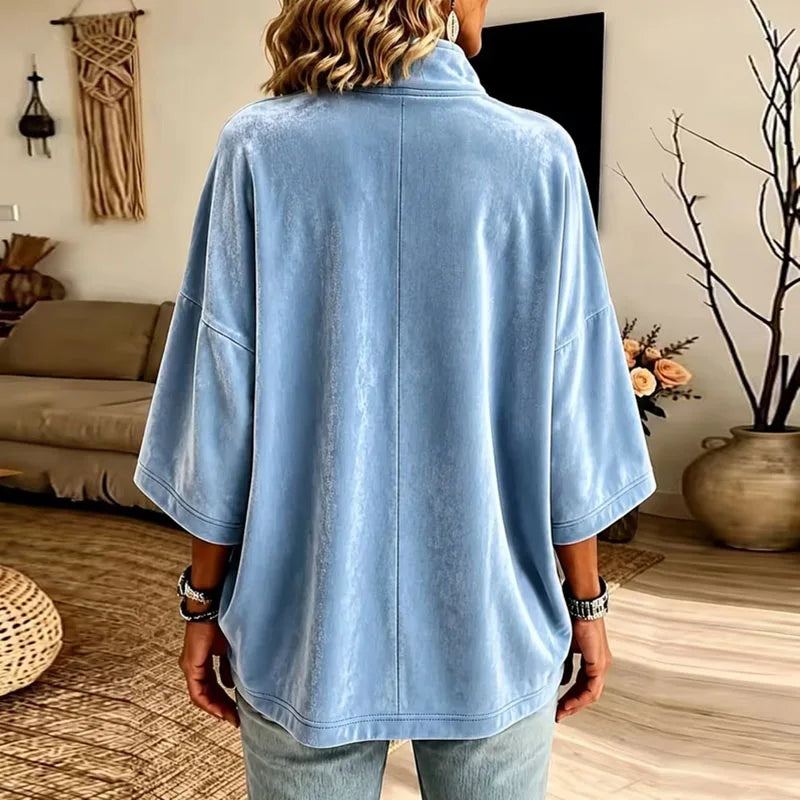 Women's Mirelle Soft Velvet Half Zip Pullover