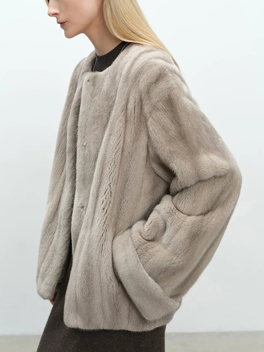Haven Beck Women's Amaya Faux Fur Plush Short Jacket