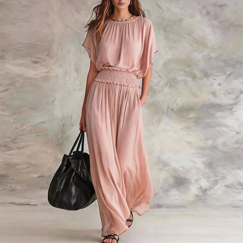 Haven Beck Heather High Waist Smocked Maxi Dress