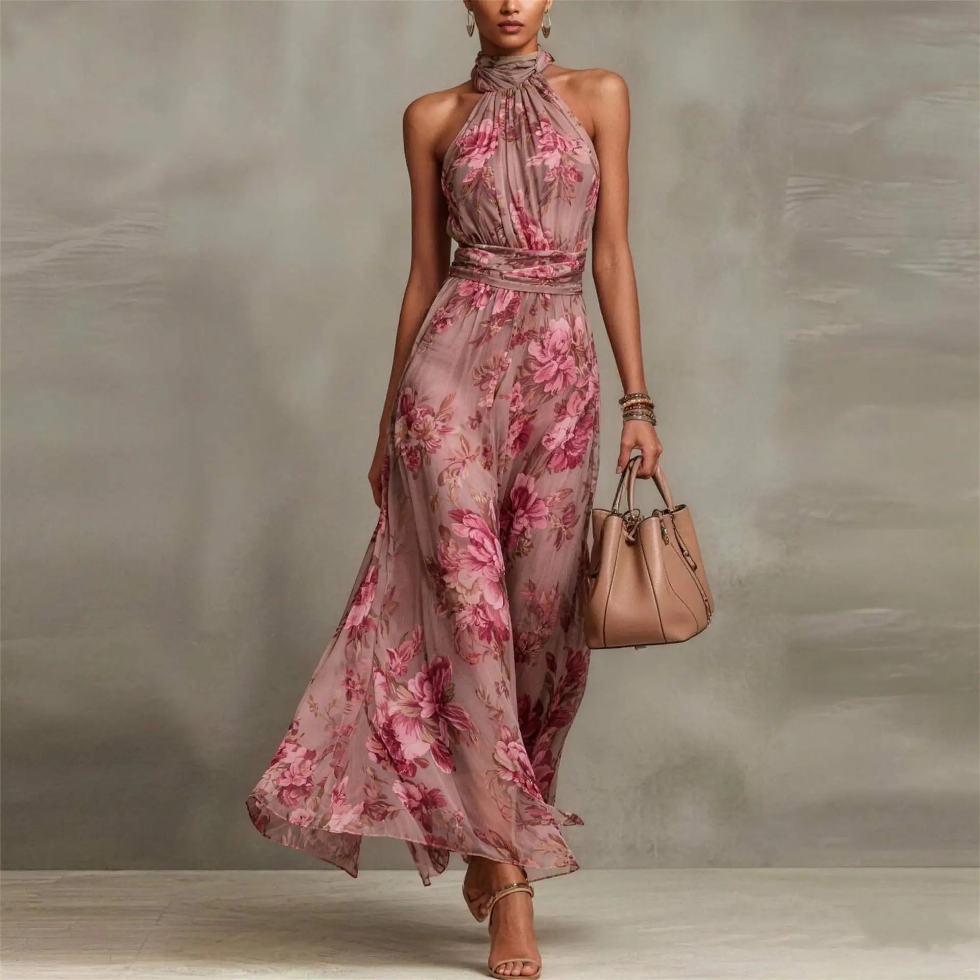 Urban Hollis Heather Floral Maxi Wedding Guest Dress