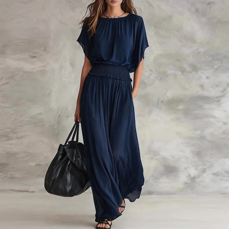 Haven Beck Heather High Waist Smocked Maxi Dress