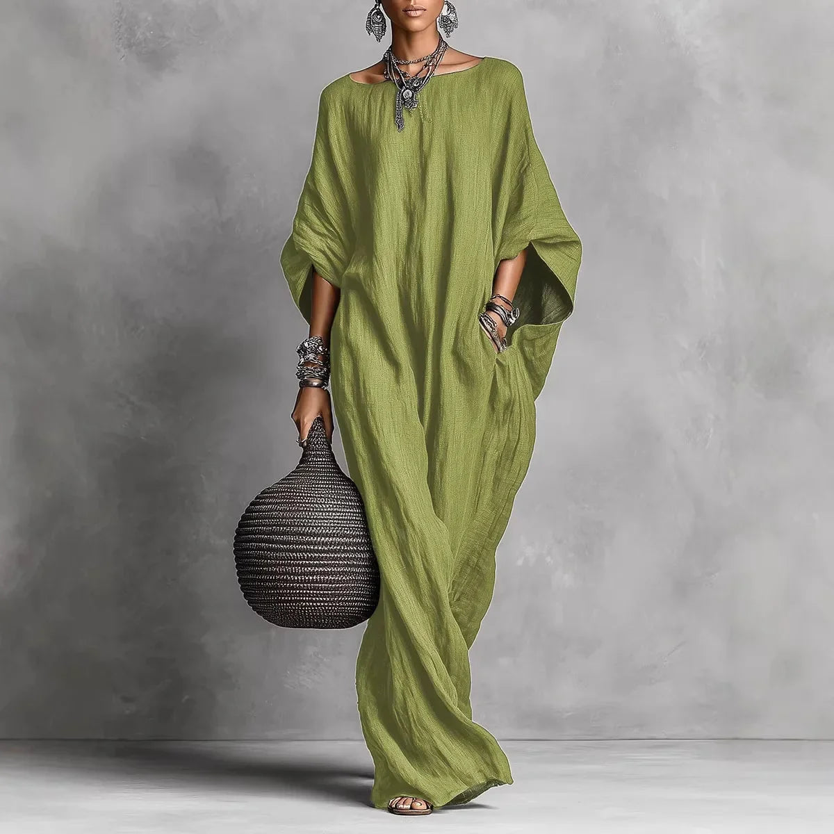 Haven Beck Ellis Long Sleeve Maxi Dress Relaxed Fit
