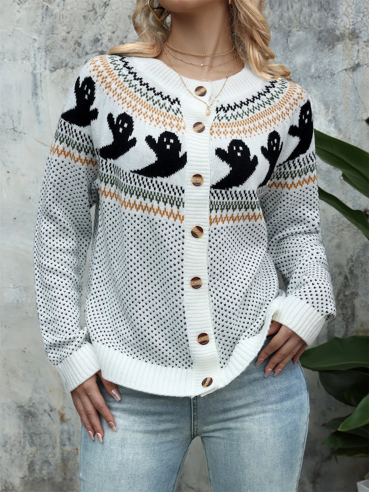 Haven Beck Women's Delia Ghost Button Cardigan