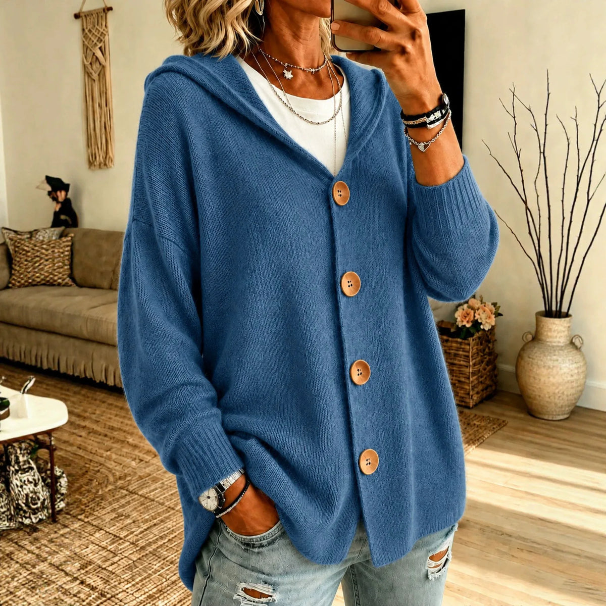 Haven Beck Women's Delia Knit Button Cardigan