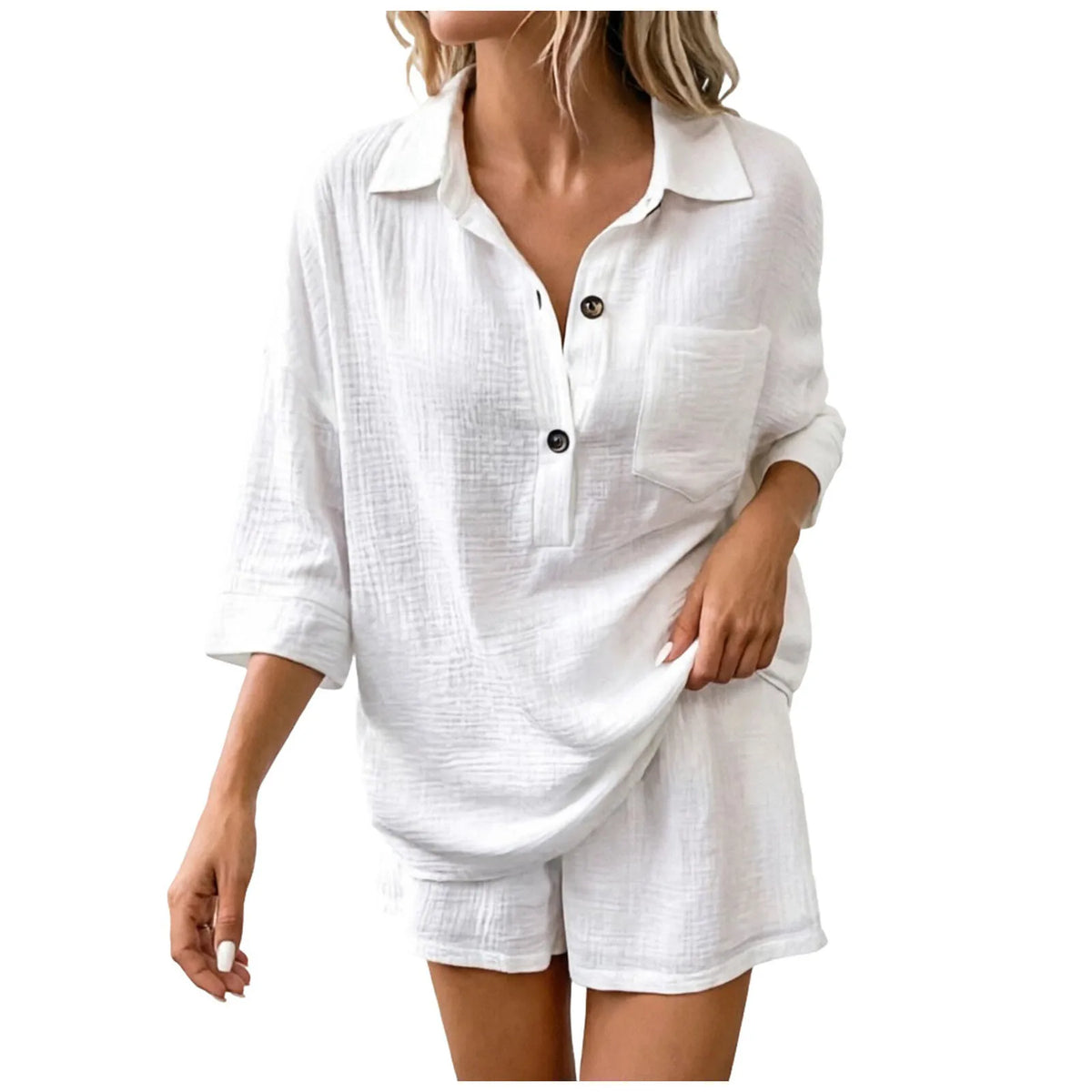 Haven Beck Bethany Women's Breathable Linen Beach Short Set