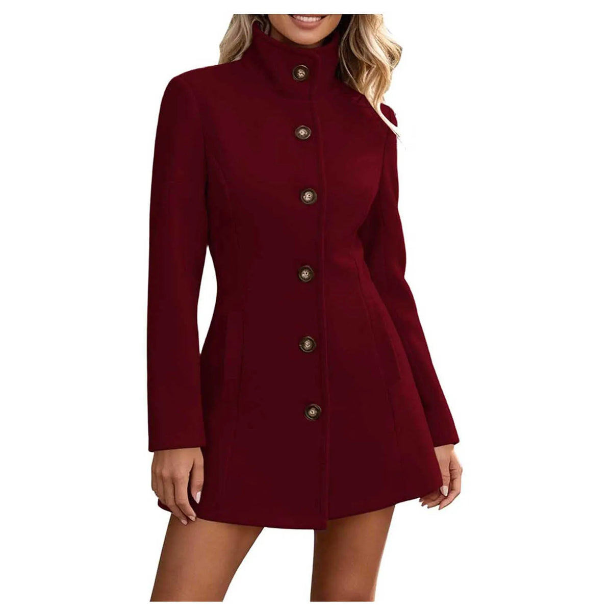 Women's Adeline Stand Collar Peacoat