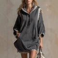 Haven Beck Women's Marlowe Lace Detail Hooded Mini Dress