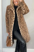 Women's Simone Turn Down Leopard Coat