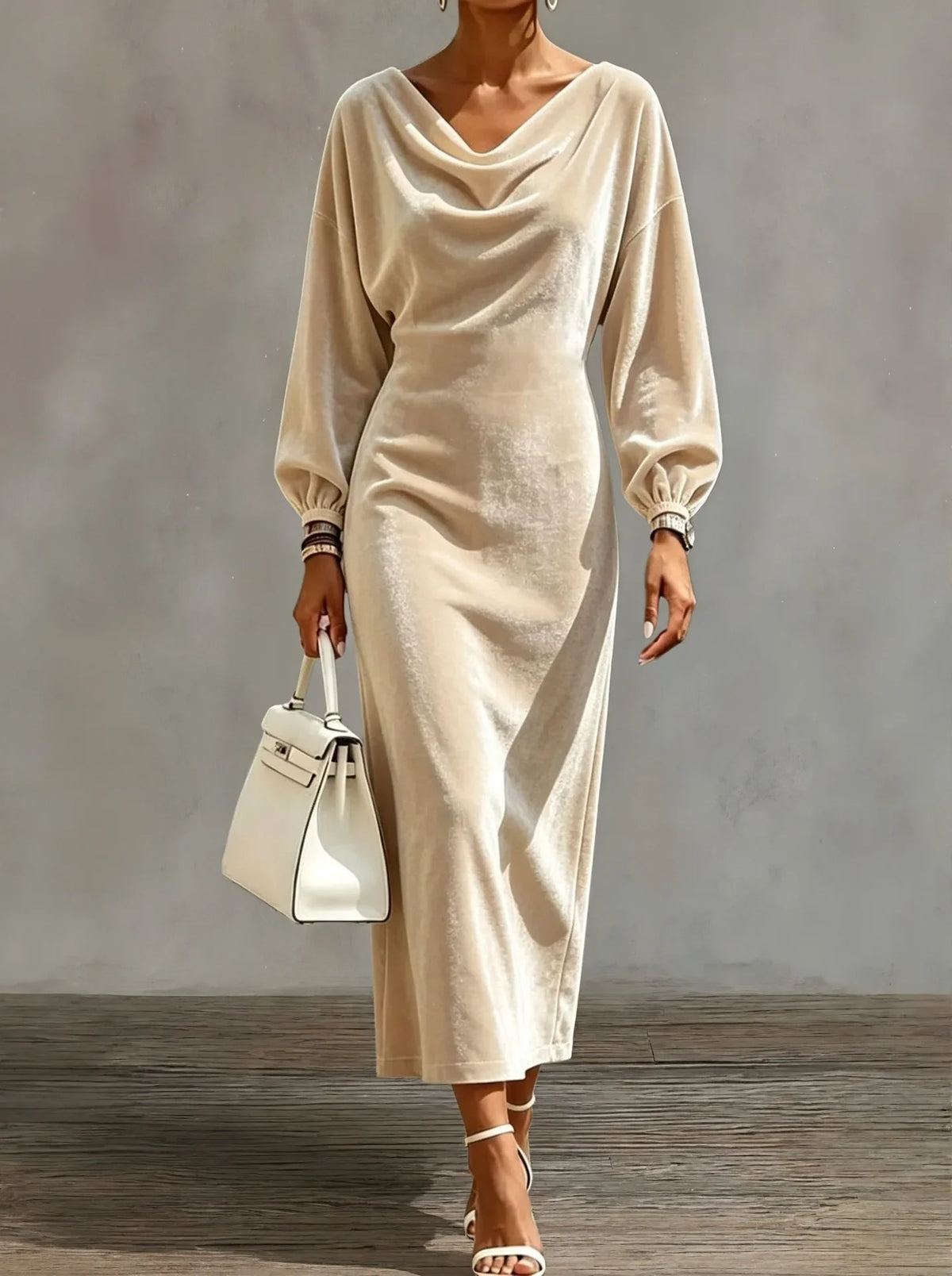Women's Simone Cowl Neck Midi Dress