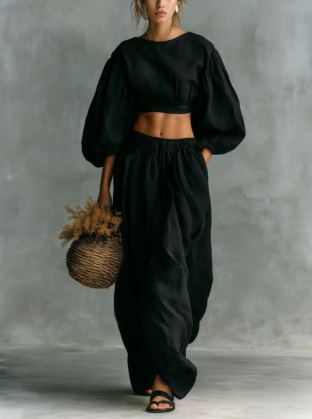 Haven Beck Maren Balloon Sleeve Trouser Set Two Piece Outfit