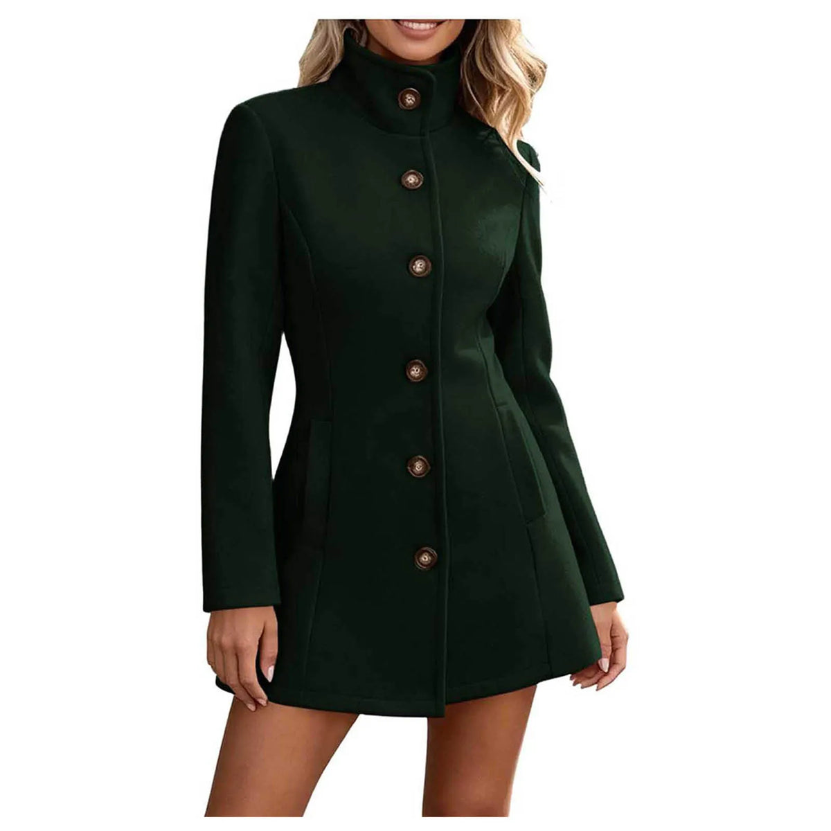 Women's Adeline Stand Collar Peacoat