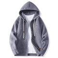 Men's Full Zip Hooded Ribbed Knit Cardigan