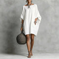 Haven Beck Lindsey Effortless Tunic Dress Shoulder-Bared Long Sleeve