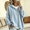 Women's Sabine Drawstring Hood Sweater Button Placket