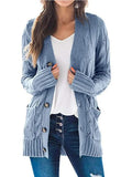 Women's Elowen Cable Knit Cardigan Button Front Pockets