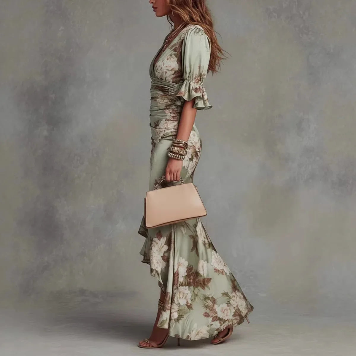 Haven Beck Shelby Women's V-Neck Floral Maxi Dress