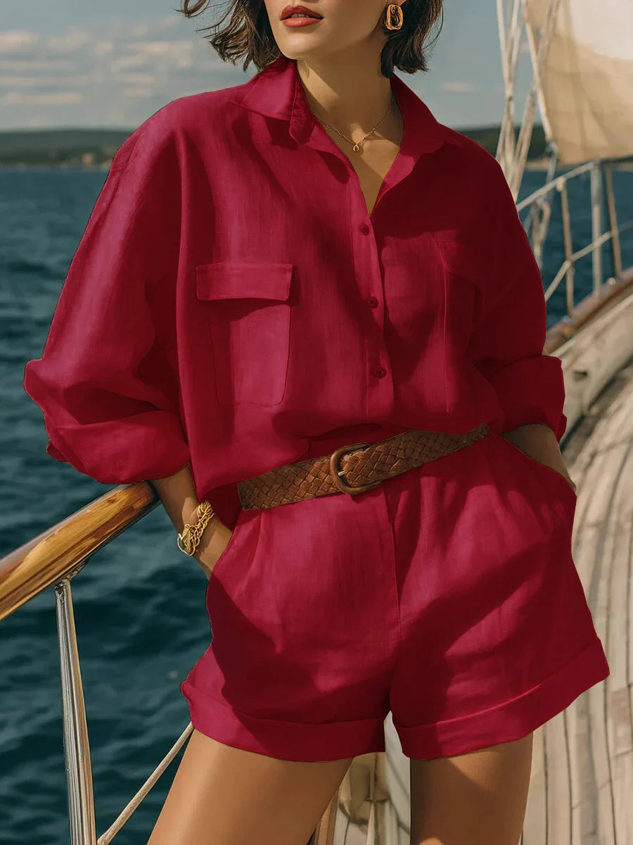 Haven Beck Avery Long Sleeve Casual Two-Piece Matching Set