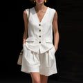 Haven Beck Hillary Linen Vest and Shorts Set Women's Two-Piece