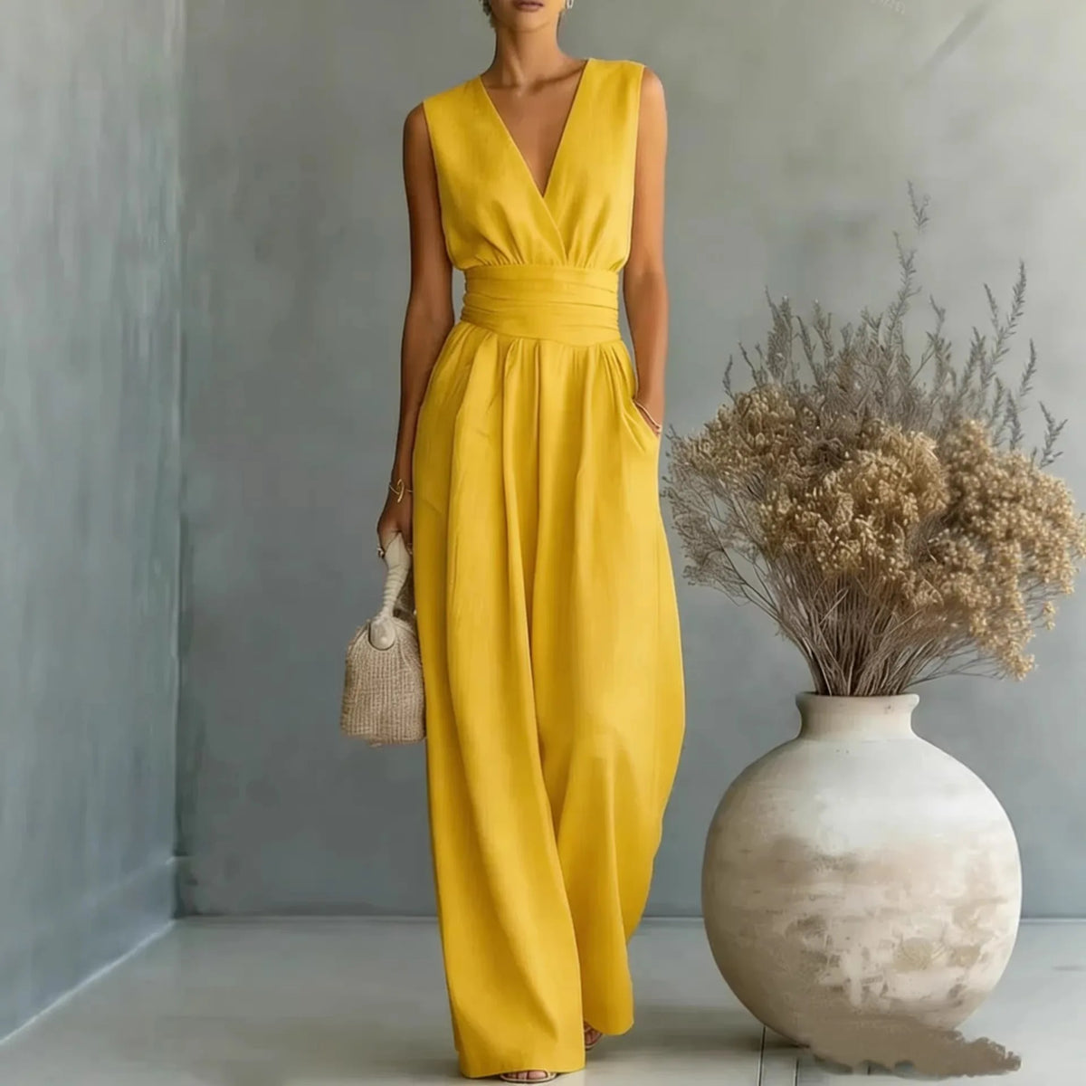 Haven Beck Lily Women's Sleeveless V-Neck Wide-Leg Jumpsuit
