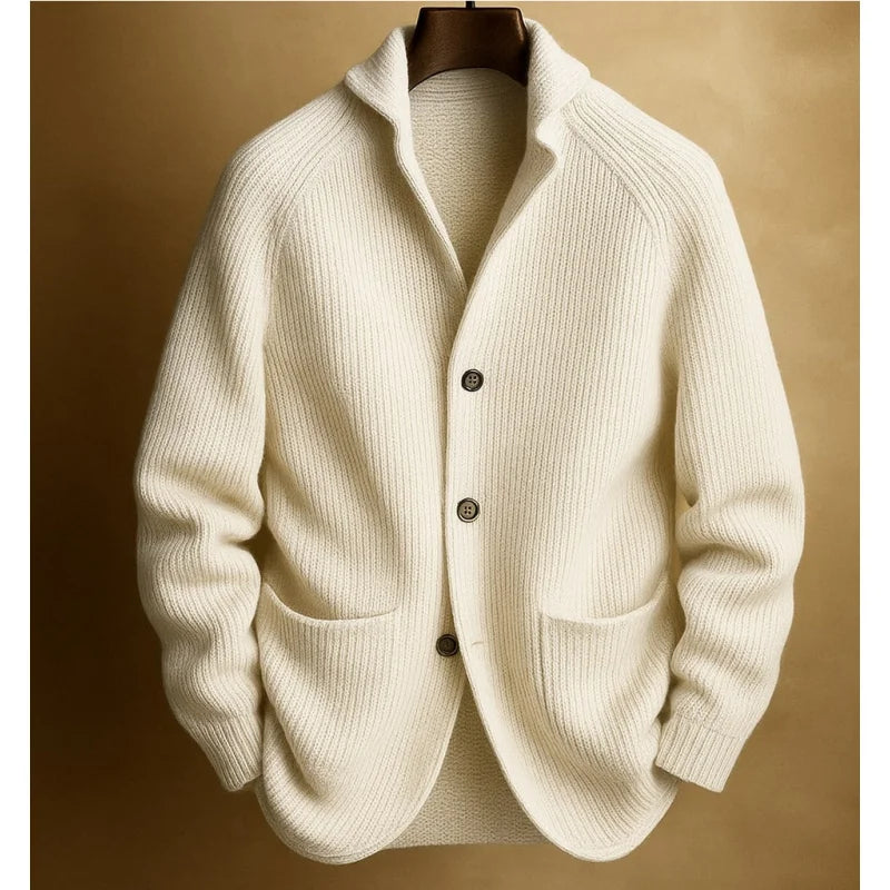 Haven Beck Men's Bennett Ribbed Knit Blazer Cardigan